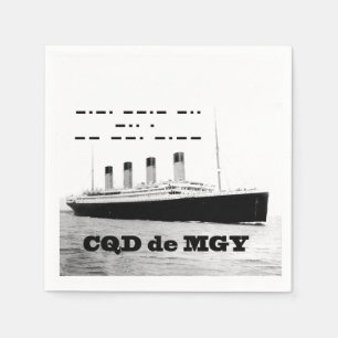 Titanic CQD de MGY Wireless Distress Signal Napkin
