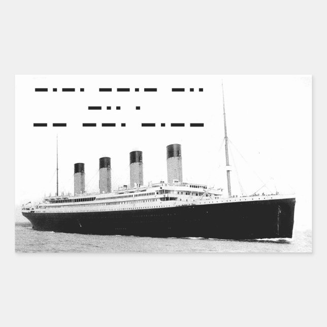 Titanic CQD de MGY Wireless Distress Signal Rectangular Sticker (Front)
