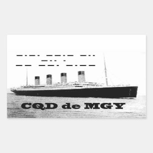 Titanic CQD de MGY Wireless Distress Signal Rectangular Sticker