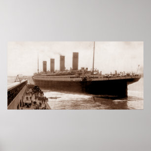 Titanic departing Berth 44 Southampton England Poster