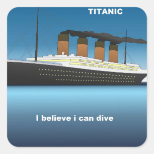 titanic dive square sticker