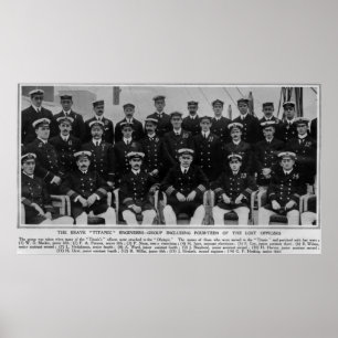 Titanic Engineers who served on Olympic Poster
