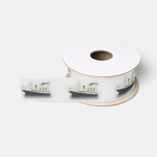 Titanic Iceberg Grey Ship Grosgrain Ribbon