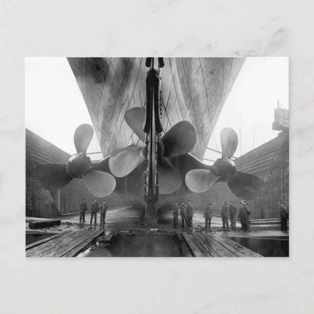 Titanic in Dry Dock, 1910 Postcard (Front)