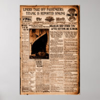 Titanic Is Reported Sinking Sepia Vintage Maritime