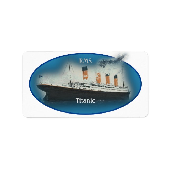 Titanic Maritime Blue White Star Line Ship Label (Front)