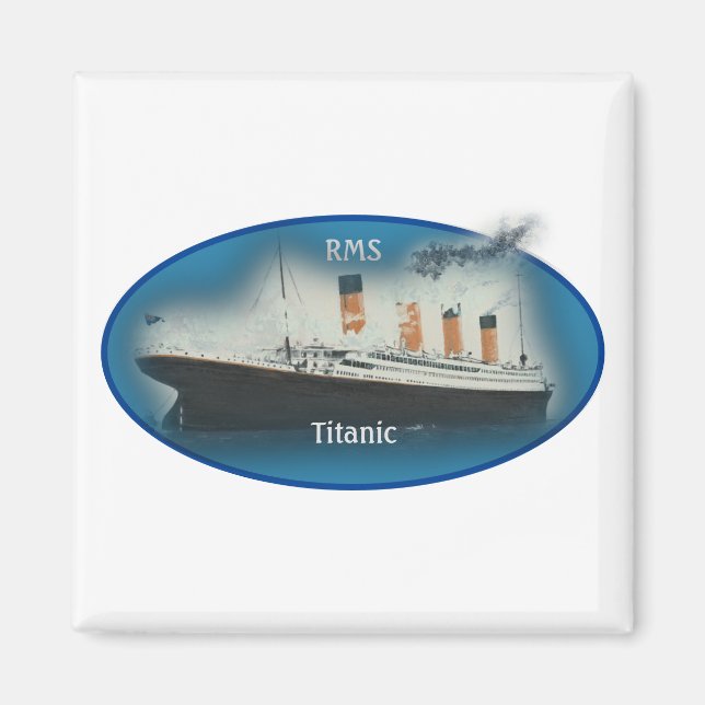 Titanic Maritime Blue White Star Line Ship Magnet (Front)