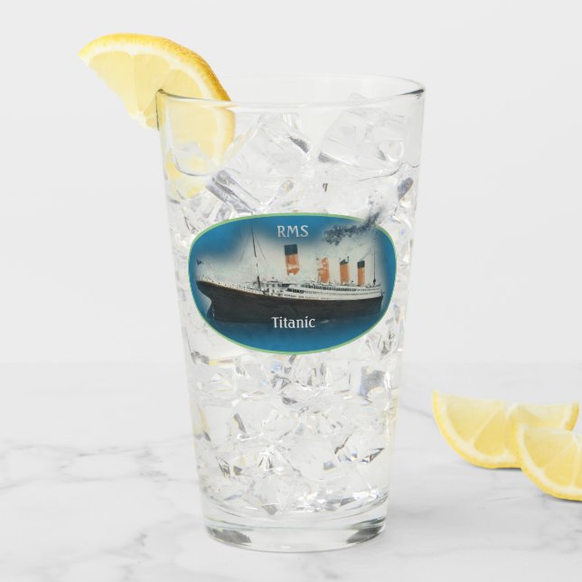 Titanic Maritime Lime White Star Line Ship Glass (Front Ice)