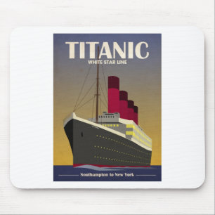 Titanic Ocean Liner Art Deco Print Mouse Pad