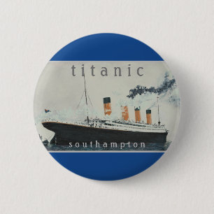 TITANIC Party Blue Vintage White Star Line Ship 6 Cm Round Badge