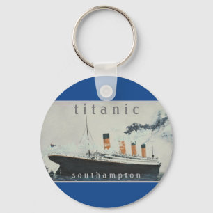TITANIC Party Blue Vintage White Star Line Ship Key Ring