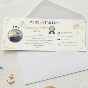 Titanic Party Decorations Vintage Boarding Pass Invitation