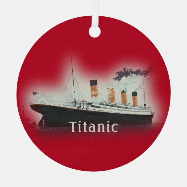 Titanic Red Christmas Metal Tree Decoration (Front)