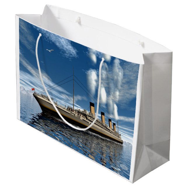 Titanic ship - 3D render Large Gift Bag (Back Angled)
