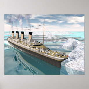 Titanic ship - 3D render Poster