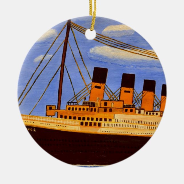 Titanic Ship  Ceramic Tree Decoration (Front)