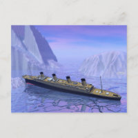Titanic ship sinking - 3D render