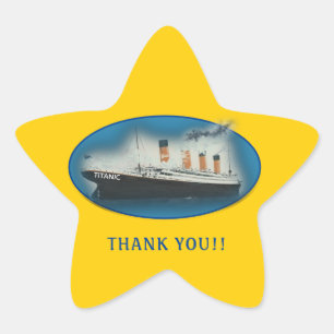 Titanic Thank You Yellow Favour Star Sticker