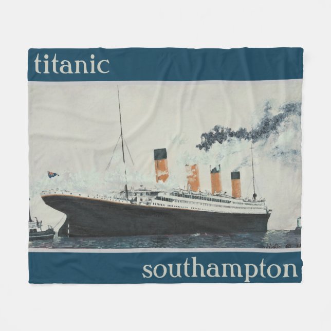 TITANIC Vintage 1912 Sea Trial Fleece Blanket (Front (Horizontal))