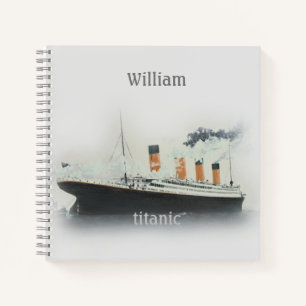 Titanic Vintage Iceberg Grey White Star Line Ship Notebook