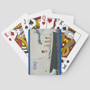 TITANIC Vintage Ocean Liner Ship Monogram Name RMS Playing Cards