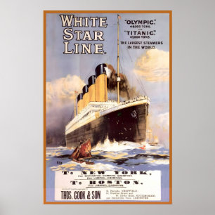 Titanic White Star Line The Largest Steamers in Poster