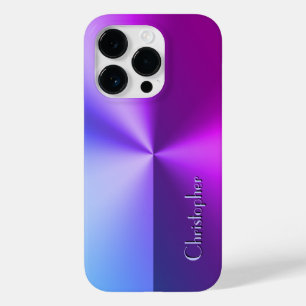 Titanium blue and violet stainless steel print Case-Mate iPhone 14 pro case