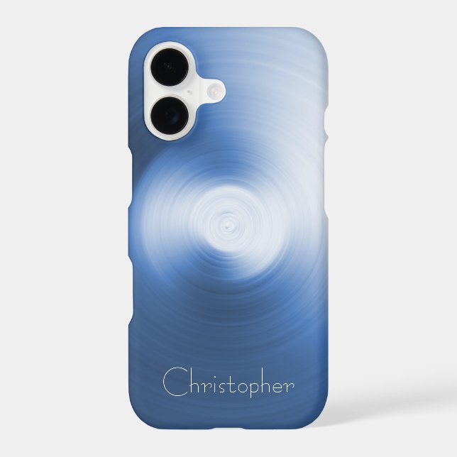 Titanium Blue Silver Stainless Steel Print iPhone Case (Back)