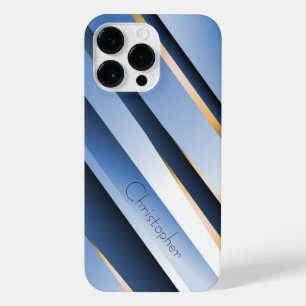 Titanium Blue Stainless Steel Print iPhone 14 Pro Max Case