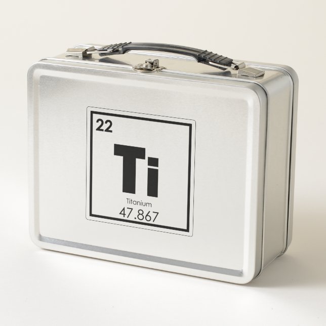 Titanium chemical element symbol chemistry formula metal lunch box (Front)