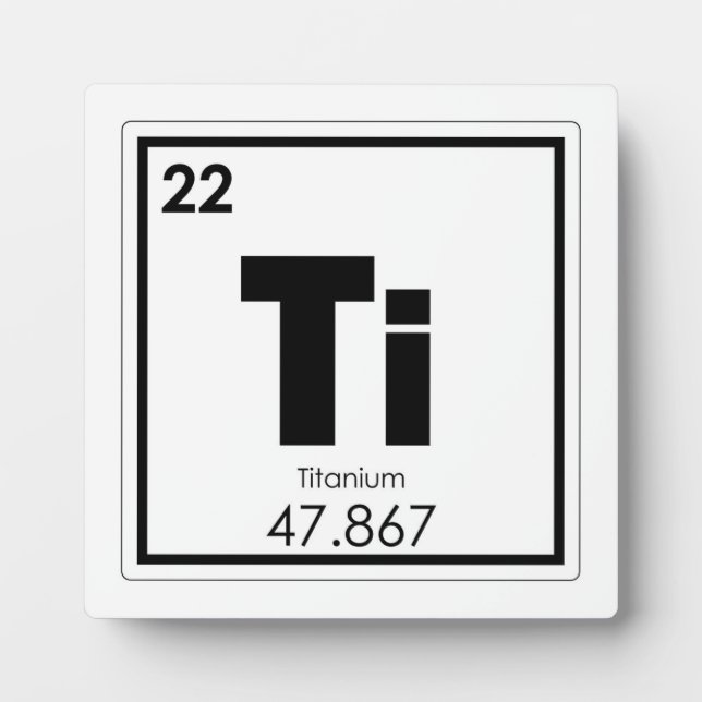 Titanium chemical element symbol chemistry formula plaque (Front)