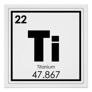 Titanium chemical element symbol chemistry formula poster
