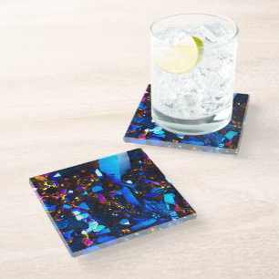 Titanium Cobalt Blue Quartz Glass Coaster