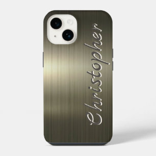 Titanium gold Stainless Steel Metallic iPhone 14 Case