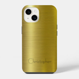 Titanium gold Stainless Steel Metallic iPhone 14 Case