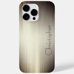 Titanium Gold Stainless Steel Print Case-Mate iPhone 14 Pro Max Case