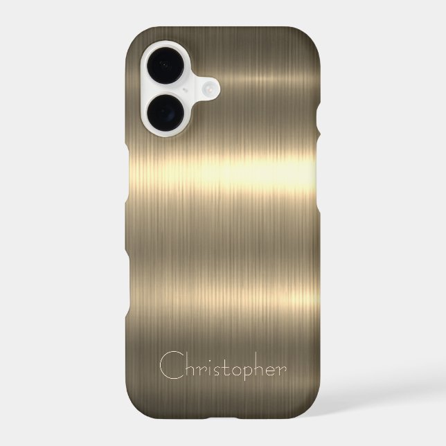Titanium Gold Stainless Steel Print iPhone Case (Back)