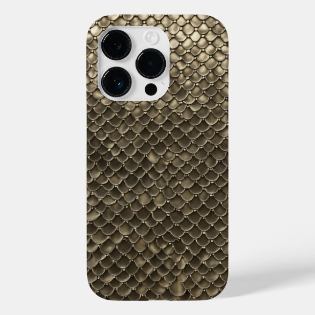 Titanium gold stainless steel snake scale pattern Case-Mate iPhone case (Back)