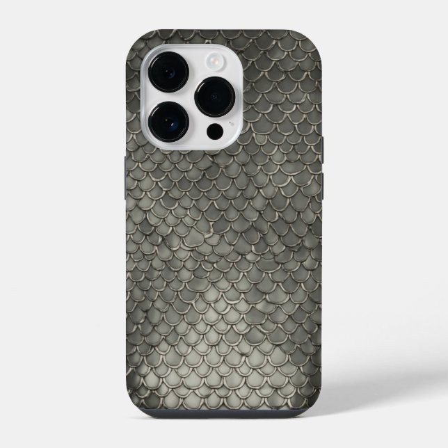 Titanium gold stainless steel snake scale pattern iPhone case (Back)