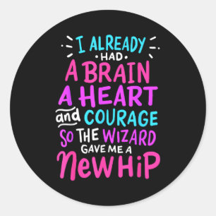 Titanium Hip Replacement Surgery Humor Funny New H Classic Round Sticker