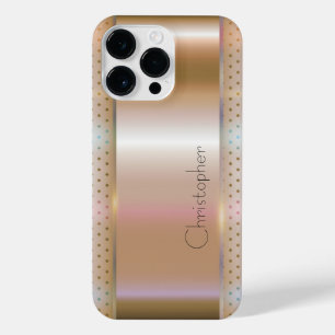 Titanium Orange Stainless Steel Print iPhone 14 Pro Max Case