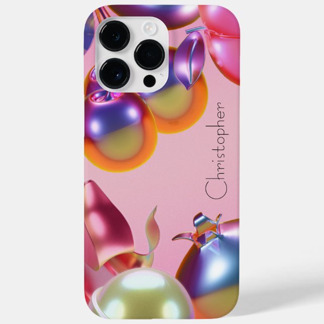 Titanium Pink 🩷 Silver Stainless Steel Print Case-Mate iPhone Case (Back)