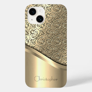 Titanium Polished gold Radial Metallic iphone 15 Case-Mate iPhone 14 Case