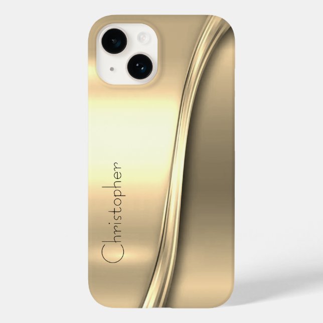 Titanium Polished gold Radial Metallic iphone 15 Case-Mate iPhone Case (Back)