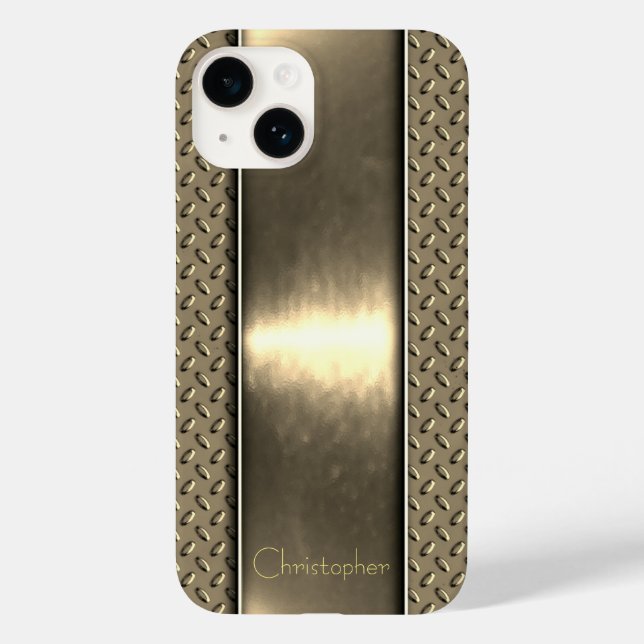 Titanium Polished gold Radial Metallic iphone 15 Case-Mate iPhone Case (Back)