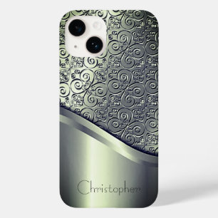 Titanium Polished green Radial Metallic iphone 15 Case-Mate iPhone 14 Case