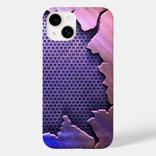 Titanium Polished pink Radial Metallic iphone 15 Case-Mate iPhone Case (Back)