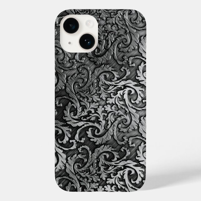Titanium Polished Silver Radial Metallic iphone 15 Case-Mate iPhone Case (Back)