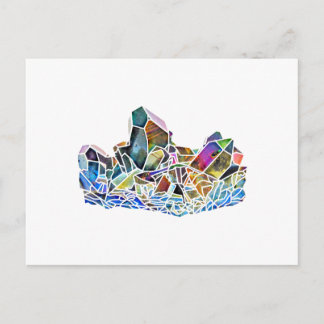 Titanium Quartz Healing Crystal Art Rainbow Aura Postcard