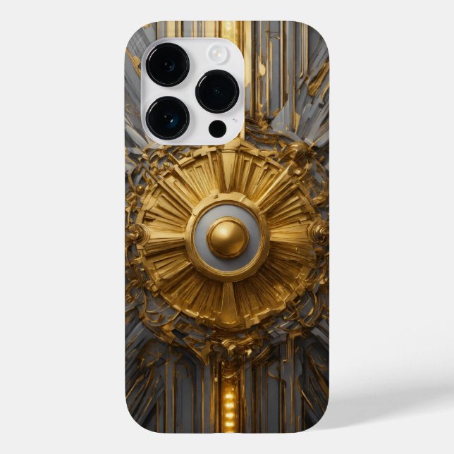 Titanium Silver and Gold Stainless Steel Print Case-Mate iPhone Case (Back)